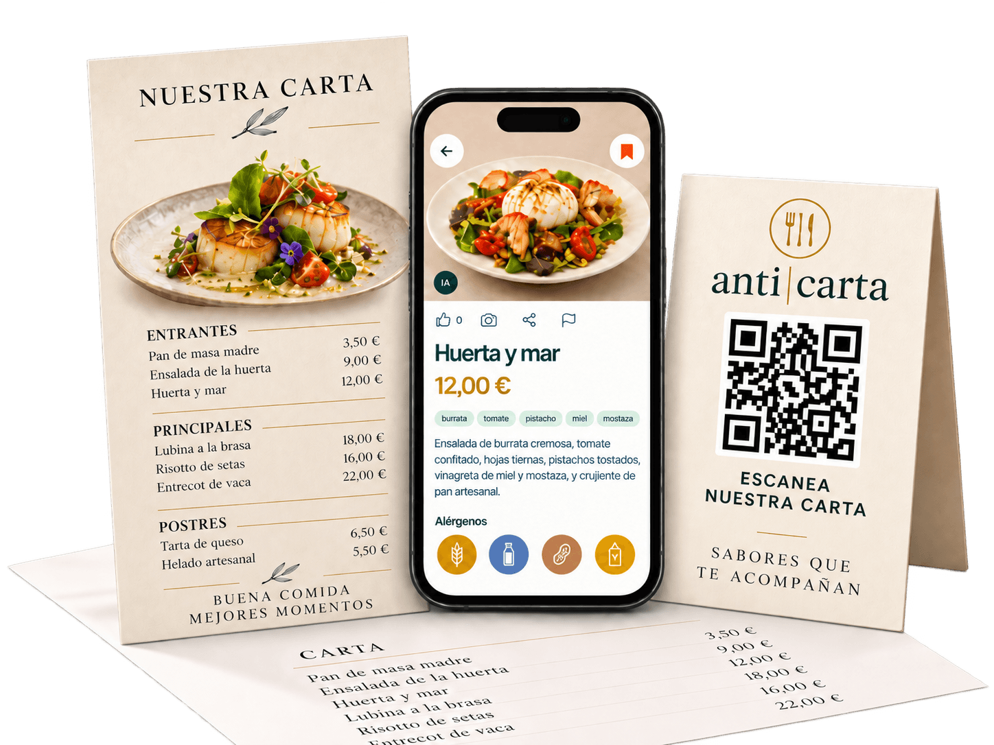 Anticarta digital menu